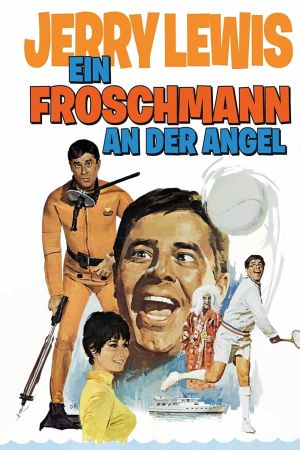 Ein Froschmann an der Angel